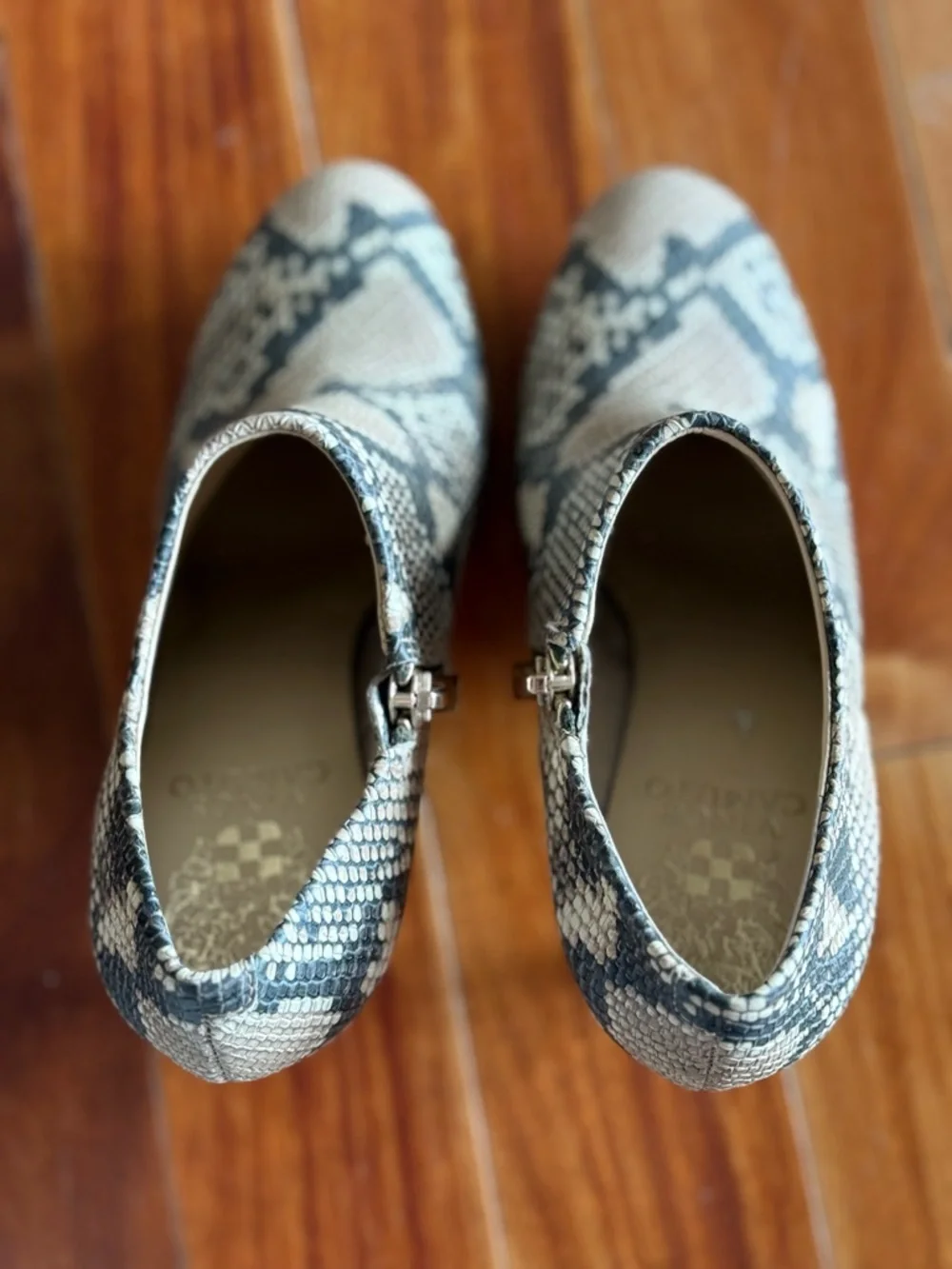 Vince Camuto Elvin Snakeskin Heeled Ankle Boots - Picture 5 of 6